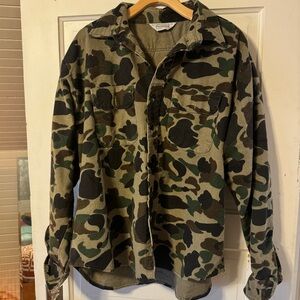 Vintage Camouflage Button Up Flannel Made in USA